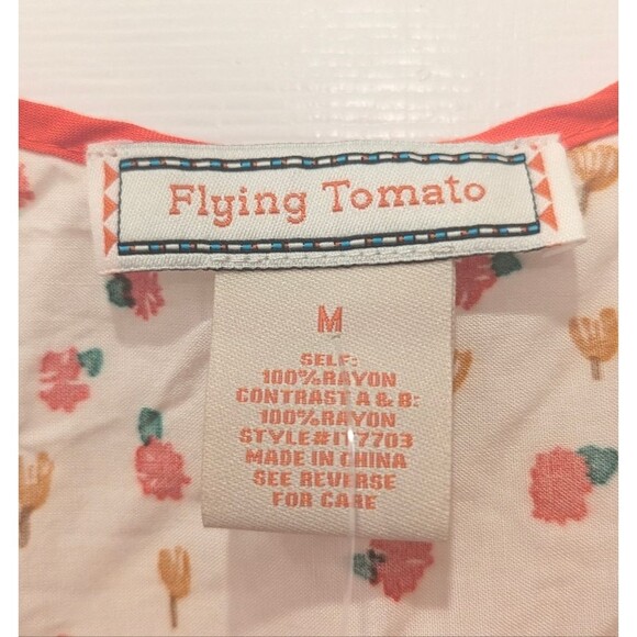 Flying Tomato Y2K Baby Doll Spaghetti Straps Tank Top Size M Boho Western Floral - Picture 3 of 7